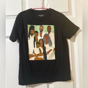 Size 6 Old Navy Black History Tee with Family Graphic